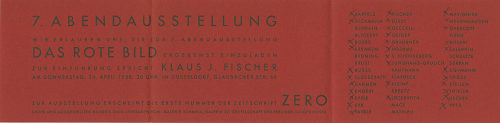 Otto Piene (Verfasser*in), Entwurf für die Einladung zur 7. Abendausstellung, 1958