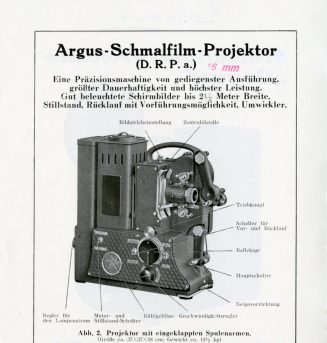 Argus-Schmalfilm-Projektor Schema zur Funktionalität, 1932