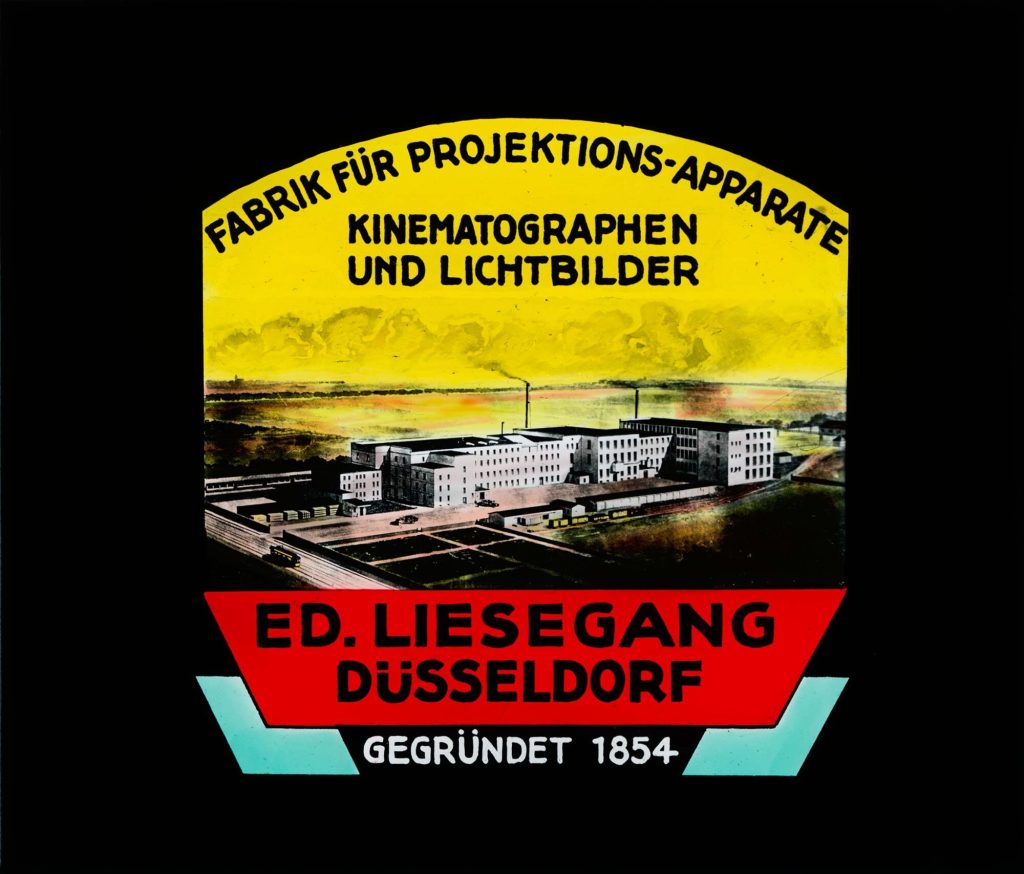 Glasdia mit Werbung der Firma Ed. Liesegang, ca. 1940er Jahre