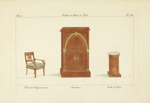 Pierre de La Mésangère (Herausgeber*in), Fauteuil d'Appartement. Secrétaire. Table de Nuit., 1805–1807