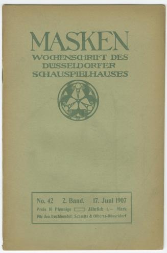 Titelblatt Zeitschrift "Masken. Halbmonatsschrift des Düsseldorfer Schauspielhauses" 2. Jahrgan ...