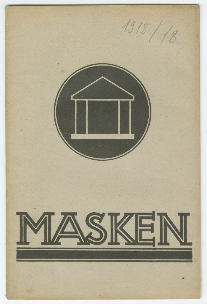 Titelblatt der Zeitschrift "Masken. Halbmonatsschrift des Düsseldorfer Schauspielhauses" Jahrga ...