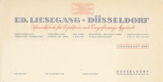 Briefkopf Ed. Liesegang Düsseldorf, ca. 1950