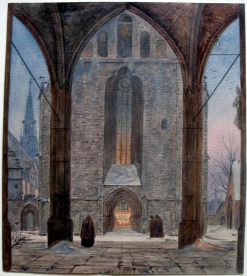 Ernst Ferdinand Oehme (Künstler*in), Dom im Winter, um 1821