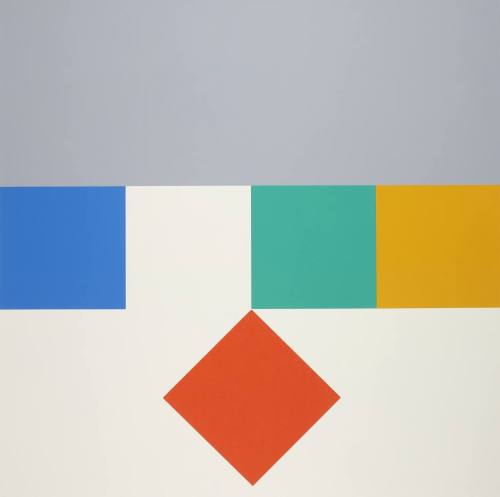 Camille Graeser (Künstler*in), Disloziertes rotes Quadrat, 1971