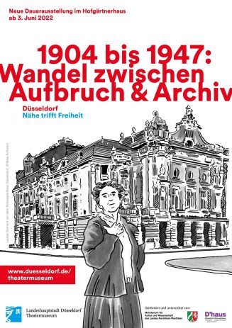 Plakat zur Dauerausstellung des Theatermuseums im Hofgärnterhaus: 1904 bis 1947: Wandel zwische ...