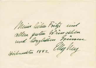 Brief von Elly Ney an Fritzi