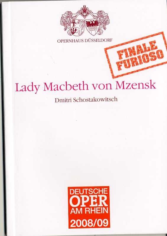 Programmheft zur Übernahmepremiere "Lady Macbeth von Mzensk" von Dimitri Schostakowitsch 