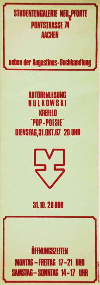 Plakat "Pop-Poesie", 1967