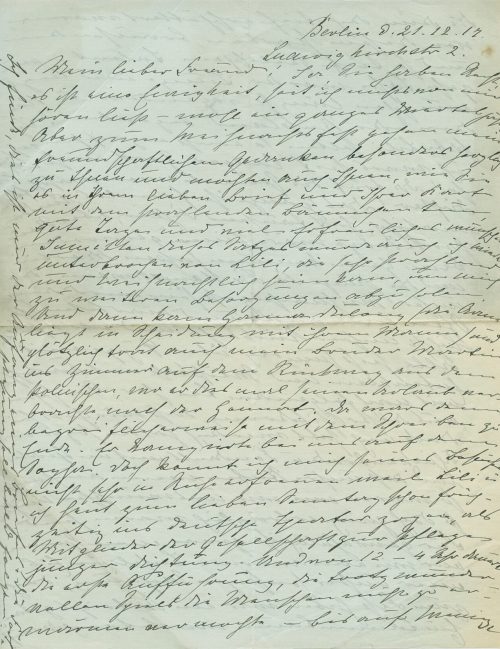 Brief von Gabriele Reuter an Heinrich Steinitzer, 1917, 1. Seite