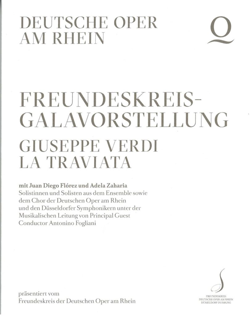 Programmheft zu "La traviata" von Giuseppe Verdi. Wiederaufnahme am 6. Januar 2022 Opernhaus Dü ...