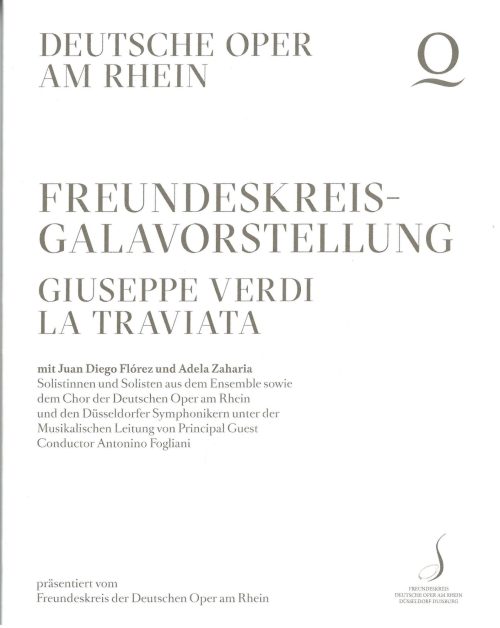 Programmheft zu "La traviata" von Giuseppe Verdi. Wiederaufnahme am 6. Januar 2022 Opernhaus Dü ...