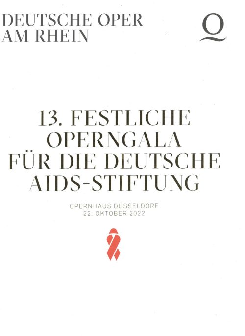 Programmheft (Umschlag) zur 13. Festlichen Operngale für die Deutsche AIDS-Stiftung, Opernhaus  ...