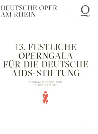 Programmheft (Umschlag) zur 13. Festlichen Operngale für die Deutsche AIDS-Stiftung, Opernhaus  ...