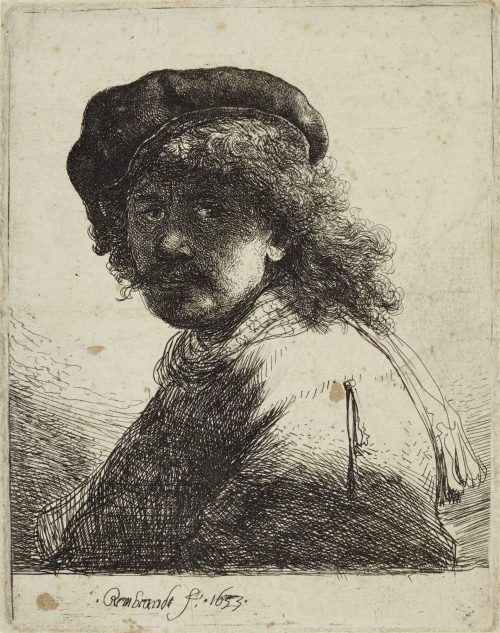 Rembrandt Harmenszoon van Rijn (Künstler*in), Selbstbildnis mit Schal, 1633