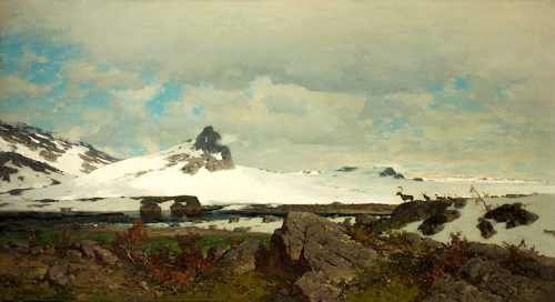 Axel Nordgren (Künstler*in), Nordische Landschaft mit Rentieren, ca. 1870