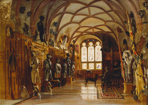 Themistokles von Eckenbrecher (Künstler*in), Die Waffenhalle auf Schloss Sigmaringen, 1878