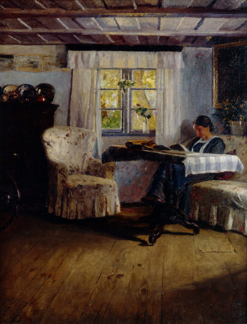 Carl Henrik Nordenberg (Künstler*in), Interieur – Bildnis Fräulein Jernberg, ca. 1905