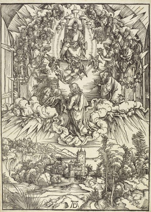 Albrecht Dürer (Künstler*in), Johannes vor Gottvater und den Ältesten, 1498