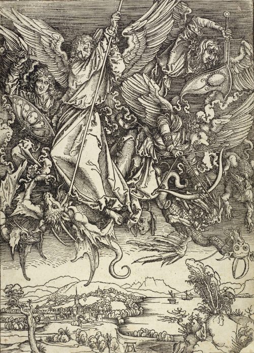 Albrecht Dürer (Künstler*in), Michaels Kampf mit dem Drachen, 1511