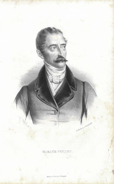 Horace Vernet, Lithographie von F. Elias, um 1850.