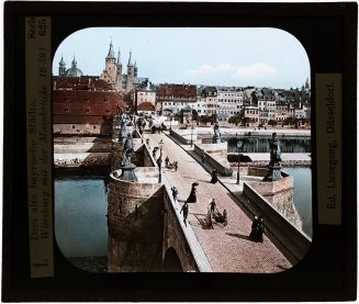 Glasdia, Mainbrücke in Würzburg, Anfang 20. Jahrhundert