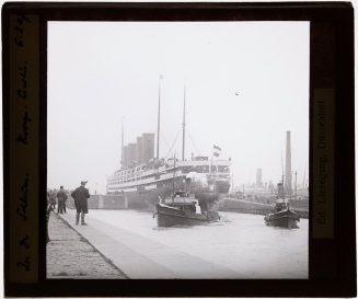 Glasdia, Schiff "Kronprinzessin Cecilie" am Hafen (Jungfernfahrt), 1907