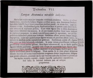 Glasdia, Lampas Anatomica mirabilis indicatur (Sachtext auf Latein), Mitte 19. bis Anfang 20. J ...