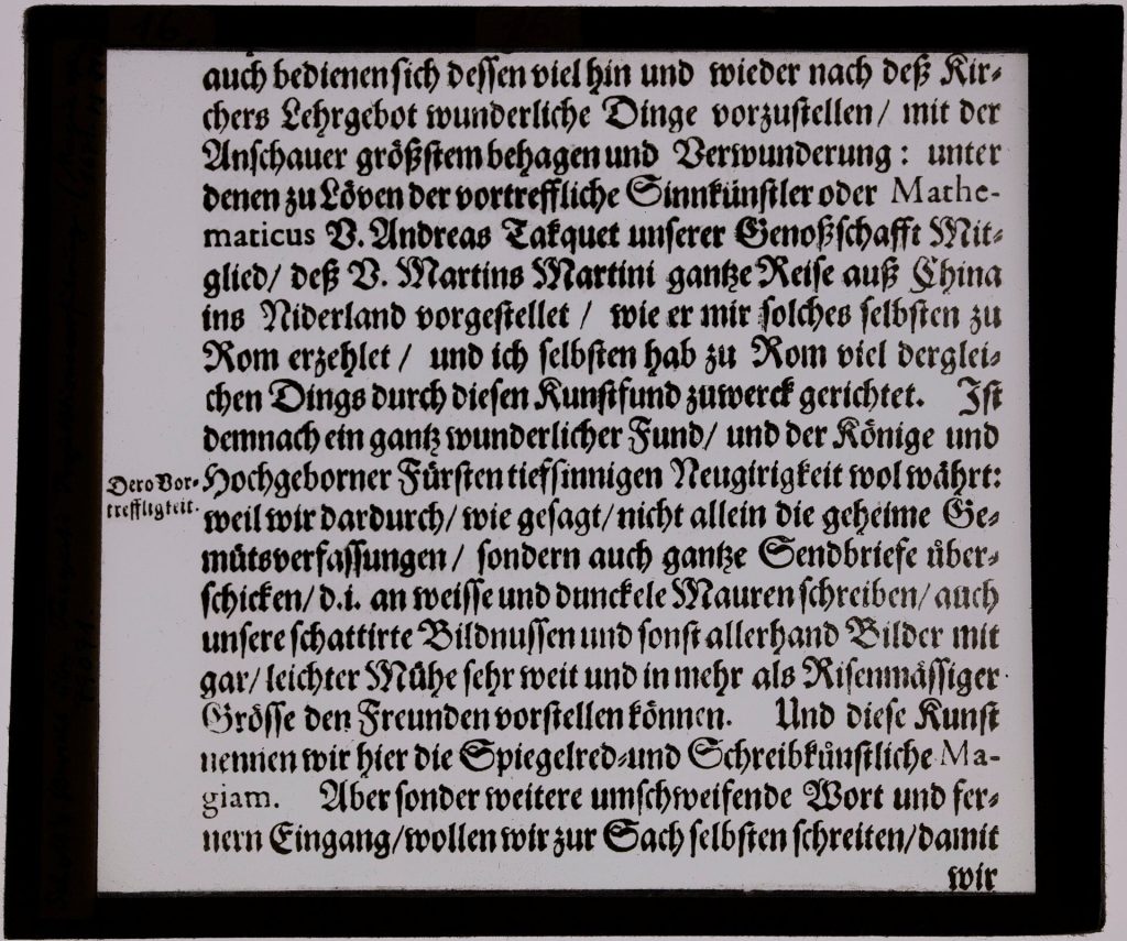 Glasdia, Schott's Bericht über Jacquet's Projektionsvorführung, ca. Mitte 19. bis Anfang 20. Ja ...