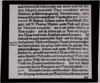Glasdia, Schott's Bericht über Jacquet's Projektionsvorführung, ca. Mitte 19. bis Anfang 20. Ja ...