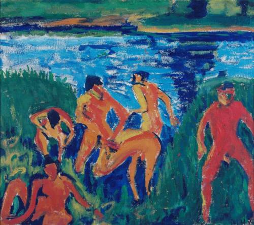 Erich Heckel (Künstler*in), Badende im Schilf, 1910
