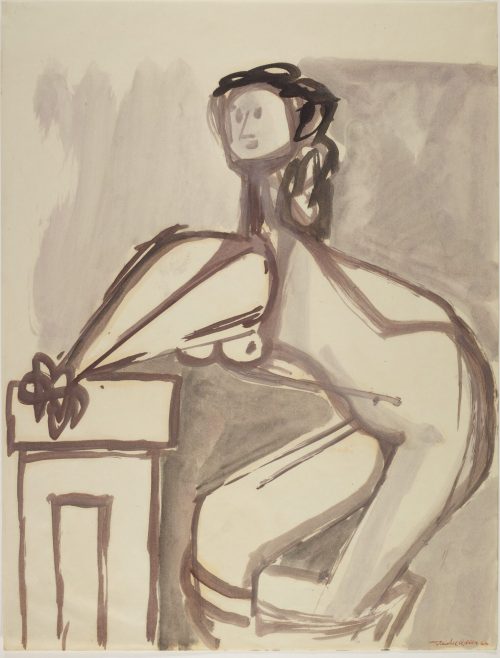 Jankel Adler (Künstler*in), Mädchenakt im Tub, um 1945