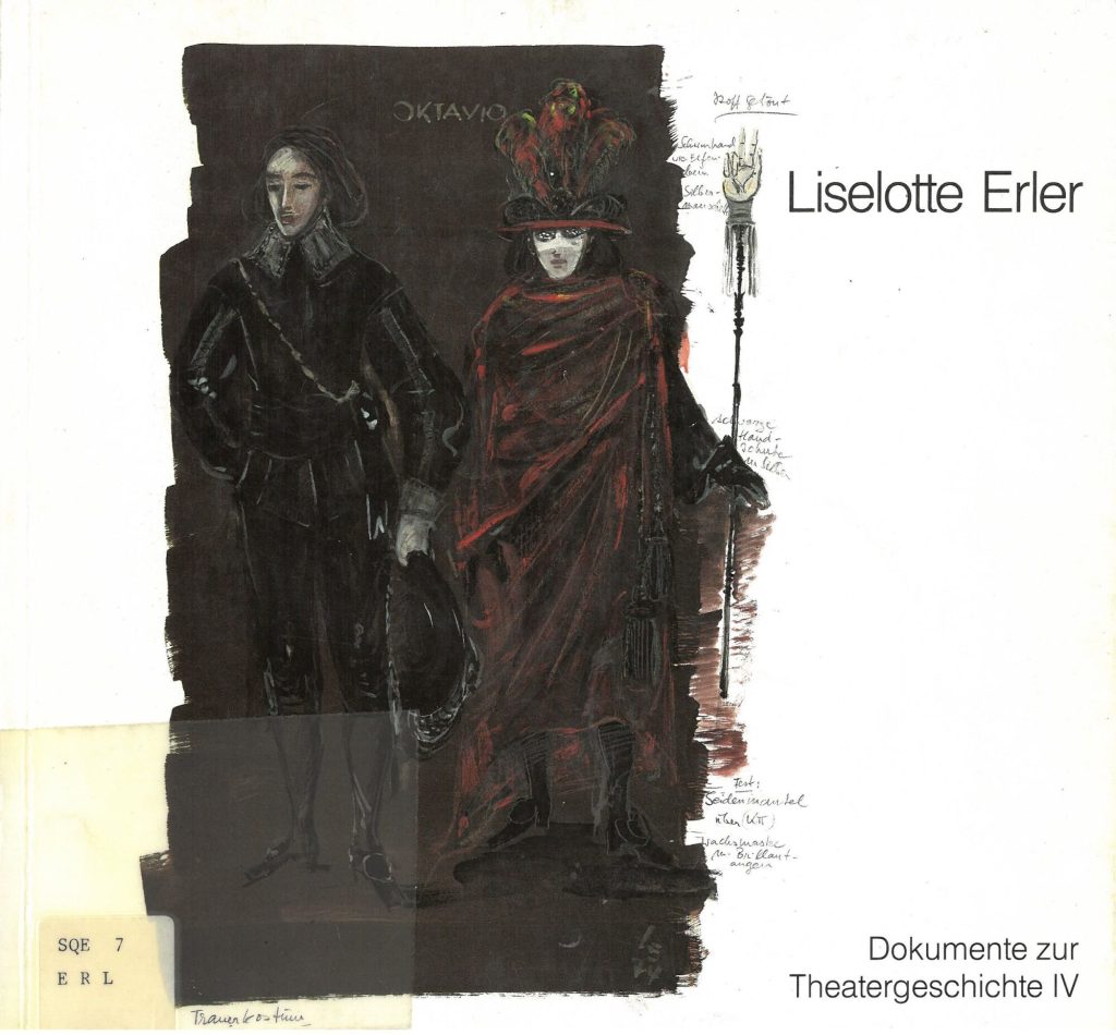 Ausstellungskatalog (Titelseite) "Die Kostümbildnerin Liselotte Erler, 1915-1990". Düsseldorf,  ...