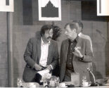 Günter Grass und Bernt Engelmann beim Schriftstellertreffen in Den Haag 1982