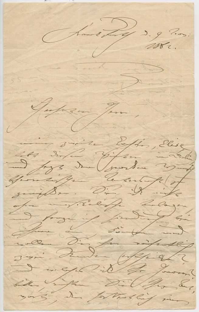 Brief von Clara Schumann an Herrn B. Kiel, 1. Seite