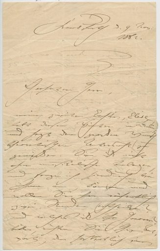 Brief von Clara Schumann an Herrn B. Kiel, 1. Seite