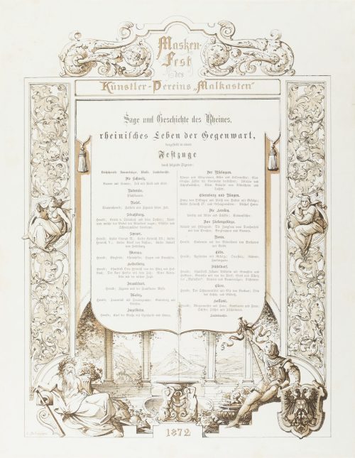 Caspar Johann Nepomuk Scheuren (Künstler*in), Programm zum Masken-Fest des Künstler-Vereins "Malkasten", 1872