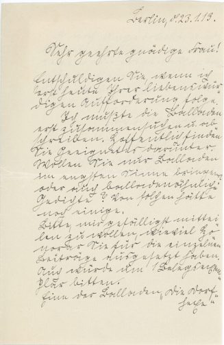 Brief von Thekla Skorra an Gertrud von Borngräber, 1. Seite