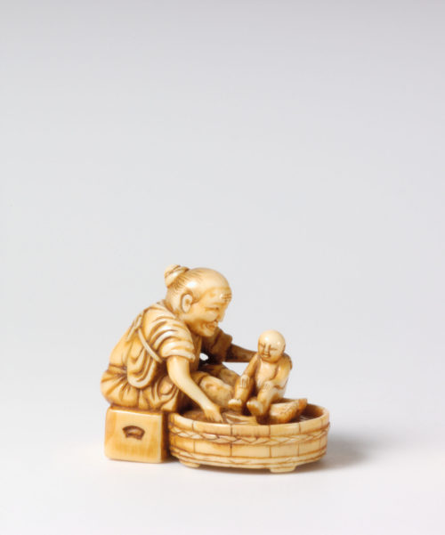 Netsuke, Das erste Bad, ca. 1840–1860