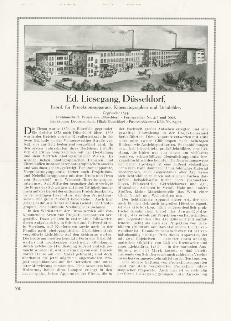 Liesegang Firmengeschichte 1919 - 1929