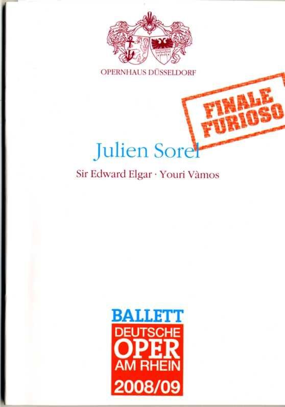 Programmheft  "Julien Sorel" von Youri Vamos zur Premiere in Düsseldorf