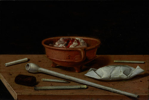 Jan van de Velde III. (Künstler*in), Toebackje – Stillleben mit Pfeife und Tabak, ca. 1650