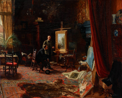 Ferdinand Brütt (Künstler*in), Atelierbesuch, 1879