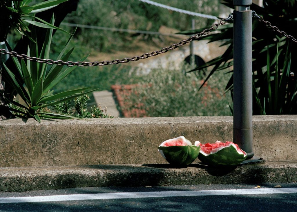 Ich habe eine Wassermelone getragen