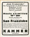 Werbeanzeige für den Film "San Francisco" in den Kammer-Lichtspielen Duisburg, ca. 1937