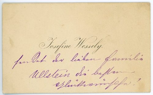 Visitenkarte von Josephine Wessely