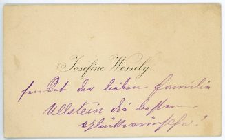 Visitenkarte von Josephine Wessely