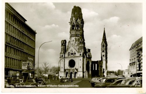 Vorderseite einer Postkarte mit der Seitenansicht des Kinos " GLORIA Palast" am Kurfürstendamm  ...