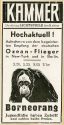 Werbeanzeige für den Film "Borneorang" in den Kammer-Lichtspielen Duisburg, ca. 1937