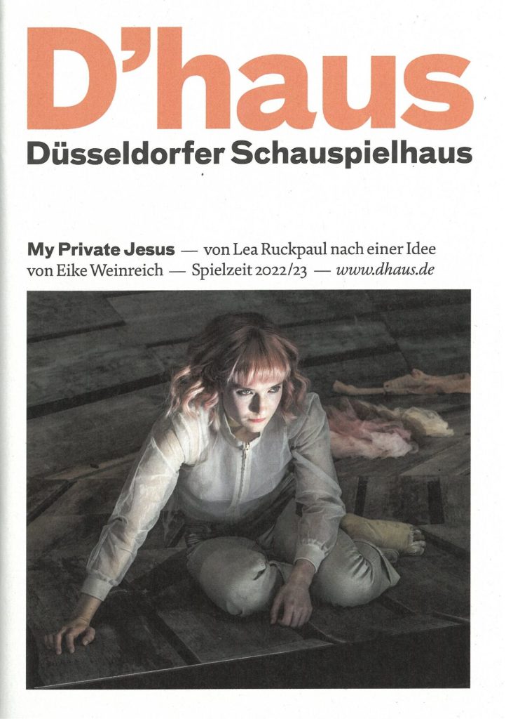 Programmheft (Umschlag) zu "My Private Jesus"  von Lea Ruckpaul nach einer Idee von Eike Weinre ...